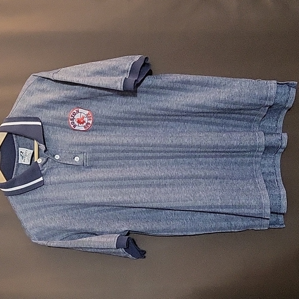 MLB Boston Red Sox Heather Blue Polo Shirt